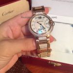Copy Cartier Ballon Bleu De Cartier All The Gold Diamond Bezel Watch